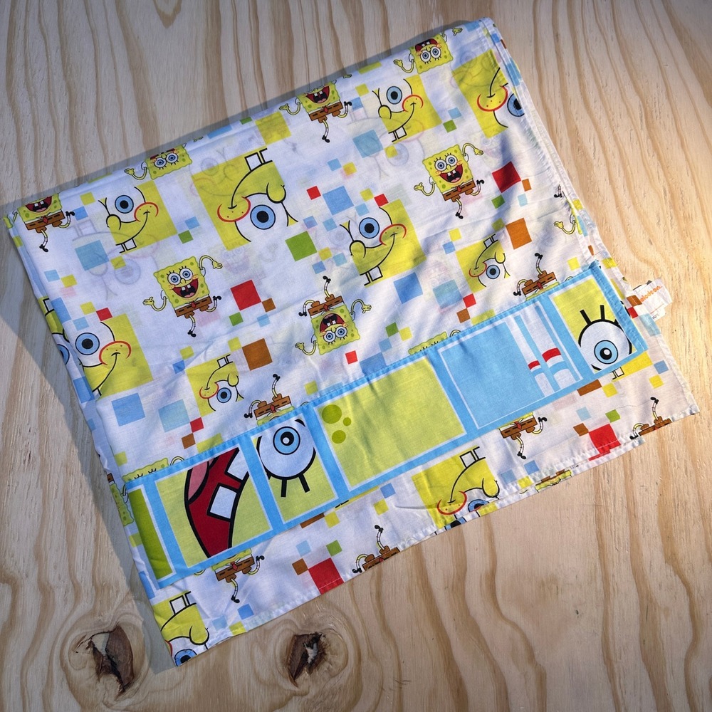 Nickelodeon SpongeBob SquarePants Twin Flat Sheet White Yellow Gary 2010 Viacom
